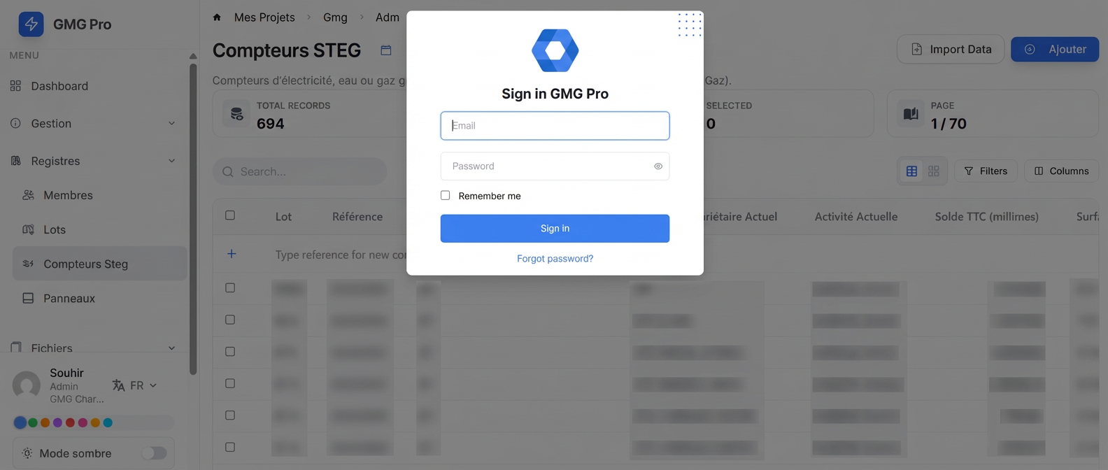 Interface GMG Tunisie